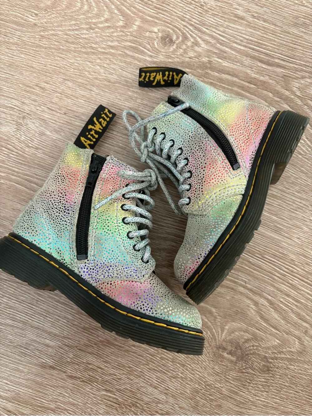 Doc Martens 1460 Pascal Boots Toddler Sz 7 Iridescent Rainbow